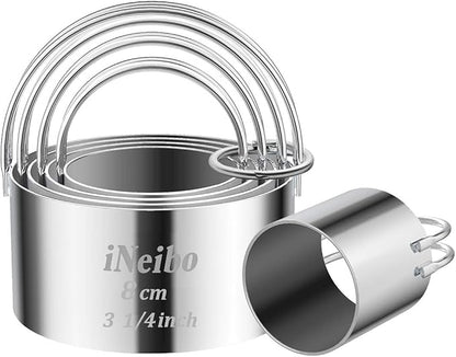 iNeibo Professional Baking Tools Biscuit Cutter Set Dough Blender/Cutter Round Cookies Cutter with Handle + Pastry Scraper+Egg Separator Heavy Duty Baking Dough Tools Pastry Utensils (Baking Tools)