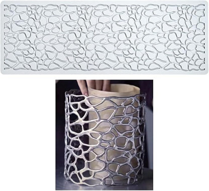 TUKE Hollow Out Irregular Pattern Lace Cake Border Cake Decorating Tool Fondant Mould Mat DIY Silicone Sugar Craft Cake Lace Mold (I_ Irregular)