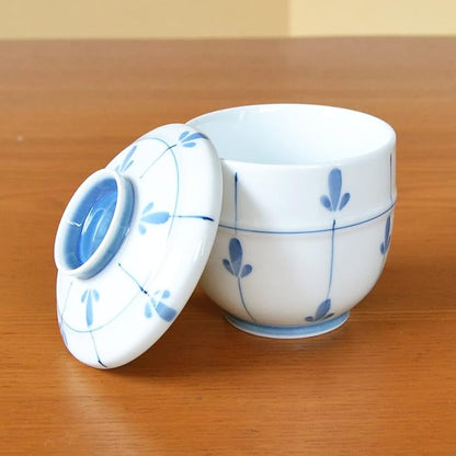 有田焼やきもの市場 Chawanmushi Cups with Lids Set of 2 Japanese Chawan Mushi Arita Imari ware Made in Japan Mebae