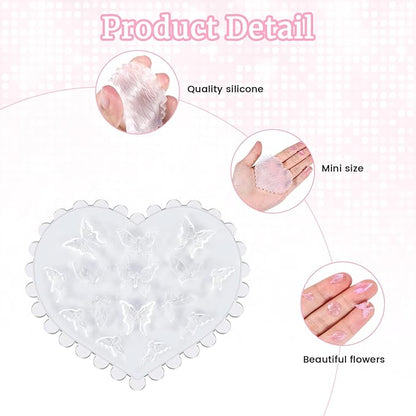 6 Pcs Polymer Clay Molds, Polymer Clay Cutters Molds for Crafts Air Dry Earrings Tools, Jewelry Mini Silicone Resin Flower Molds, Epoxy Polymer Clay Earring Cutters Shapes Making Kit Extruder