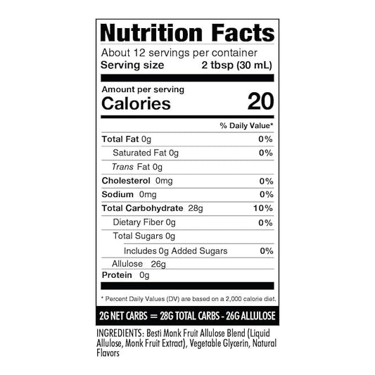 Wholesome Yum Zero Sugar Maple Syrup (Keto Maple Syrup) With Monk Fruit & Allulose - Natural Sugar Free Pancake Syrup - Non GMO, Low Carb, Gluten Free, Vegan, No Aftertaste (12 fl oz, 2 Pack)