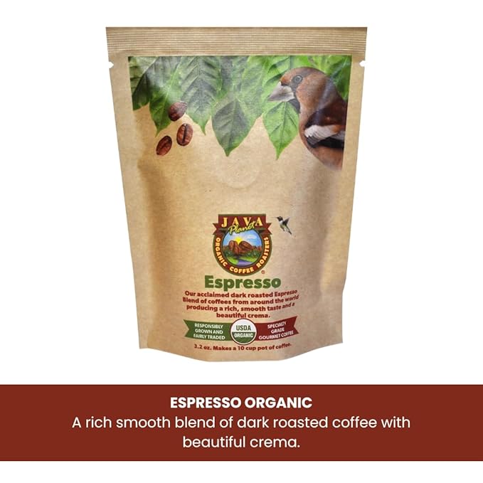 Sampler Variety Pack, Low Acid Organic Coffee Beans: Whole Bean, Mold-Free & Stomach Friendly, by Java Planet - Arabica Gourmet Coffee, 1.32 LBs of coffee packaged in six 3.2 oz bags