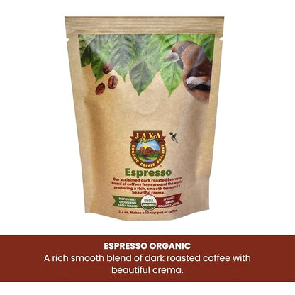 Sampler Variety Pack, Low Acid Organic Coffee Beans: Whole Bean, Mold-Free & Stomach Friendly, by Java Planet - Arabica Gourmet Coffee, 1.32 LBs of coffee packaged in six 3.2 oz bags