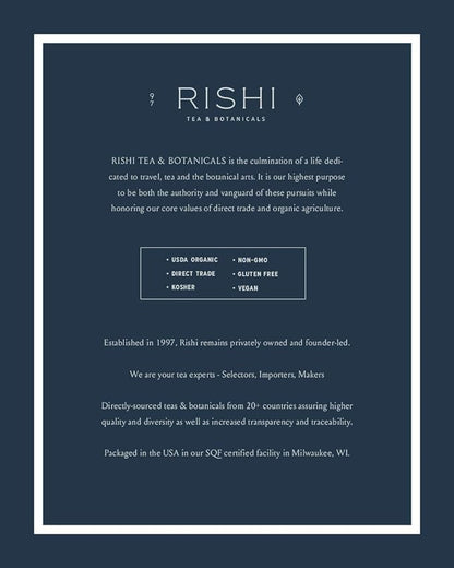 Rishi Tea Masala Chai Black Sachet Tea Bag Blend - Organic, Assam with Whole Spices, Energizing & Caffeinated - 50 Count