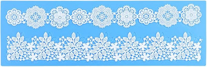 Embossing Lace Fondant Mold, Multi Circle Flowers Lace Mat Wedding, Silicone Molds for Cake Decorating Tool, Cake Lace Molds