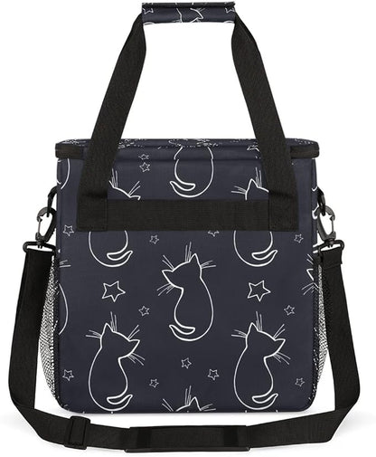 cat animal cartoon Coffee Maker Carring Bag Travel Carrying Storage Tote Bag Compatible with Keurig K-Mini or K-Mini Plus Portable Single Serve Coffee Brewer Case with Pockets for K-cup Pods