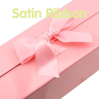HAPPY POTATO 6 Large Gift Boxes for Presents with Lids 13.5x9x4.1 Inches, Pink Gift Boxes with Ribbon, Bridesmaid Proposal Boxes, Magnetic Gift Wrap Boxes for Wedding (Glossy Pink, Pack of 6)