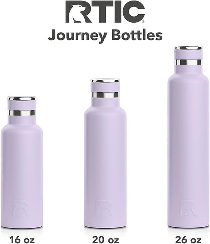 RTIC 16oz Journey Bottle Metal Stainless Steel Vacuum Insulated, BPA Free, Reusable, for Water, Hot and Cold Drinks, Travel, Sports, Camping, Dusty Lilac