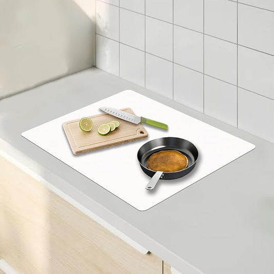 23.62"x15.74"(60cmx40cm) Countertop Protector Mat, Silicone Mats for Kitchen Counter, Cuttable Heat Resistant Mats for Counter, Waterproof Silicone Kitchen Island Protector Mat(2Pack, Semitransparent)
