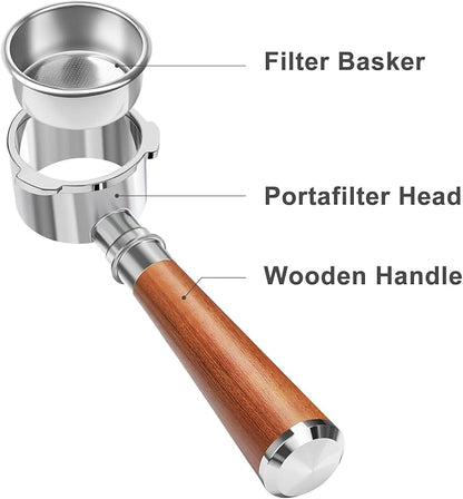 51mm Bottomless Portafilter 3 Ears Fits for CASABREWS CM5418, 3700Essential, 3700Gense, 3700Pro, Gevi 51mm 3 Ears Grouphead, Mr. Coffee Espresso and Cappuccino Machine, Stainless Steel Filter Basket