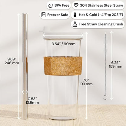 Dodoko Reusable 24 oz Boba Cup and Straw - White