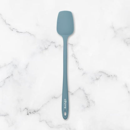 Elihome Skinny Silicone Spoonula - Non-Stick Heat Resistant Silicone Scraper Spatula for Mixing, Serving, Scraping, Stirring, and More - 11 Inch, Slate Teal Grey
