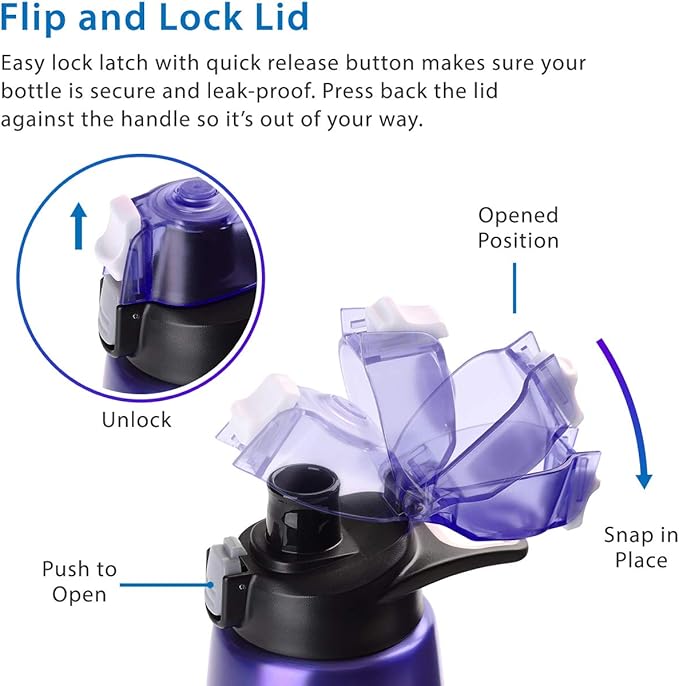 Cupture Action Bottle with Handle - Stainless Steel Vacuum-Insulated, 22 oz