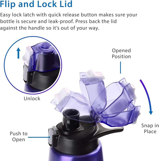Cupture Action Bottle with Handle - Stainless Steel Vacuum-Insulated, 22 oz