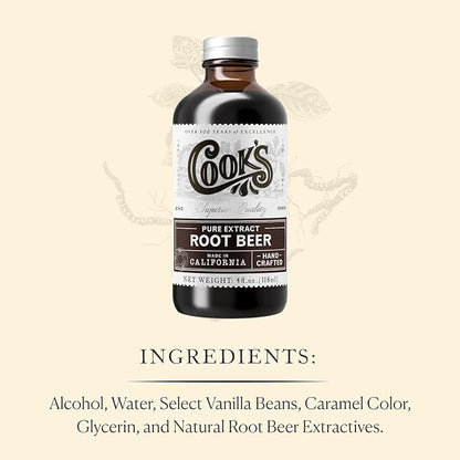 Cook's, Root Beer Extract Flavoring, For Root Beer Making and Baking, 8 Ounce