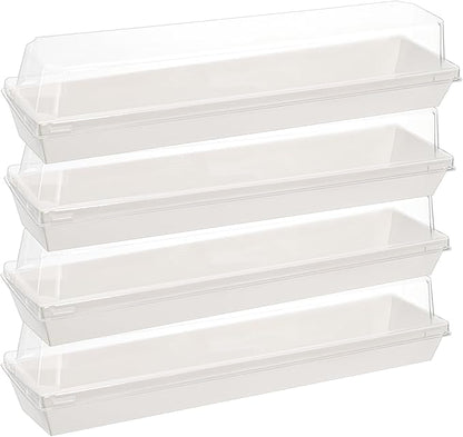 Dicunoy 50 Pack Strawberry Boxes with Clear Lids, 11" Macaron Box with Ribbon and Stickers, Chocolate Covered Strawberries Package Boxes for Cookies, Cocoa Bomb, Truffles, Valentine's Day, Christmas