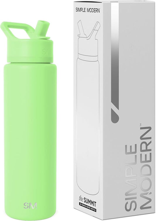 Simple Modern Summit Water Bottle with Straw Lid | Vacuum Insulated Stainless Steel | Leak Proof BPA-Free Cup for Travel, School, Sports | 30oz, Baja