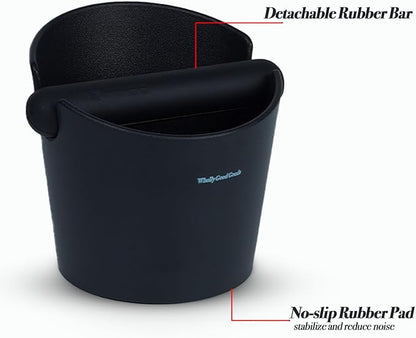 Coffee Knock Box for Coffee, ABS Coffee Grind Knock Box, Shock-Absorbent Durable Coffee Espresso Knock Box Dump Bin Grind Waste Removable Detachable Knock Bar and Non-Slip Base (Black)