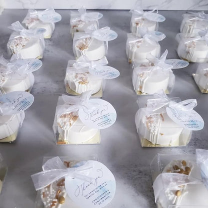 RomanticBaking 50pcs Clear Single Chocolate Covered Ore Cookies Macaron Box for Wedding Favors Baby Shower 2.17"×2.17"×1.38" Inch Party Favor Box for Candy Chocolate Donut
