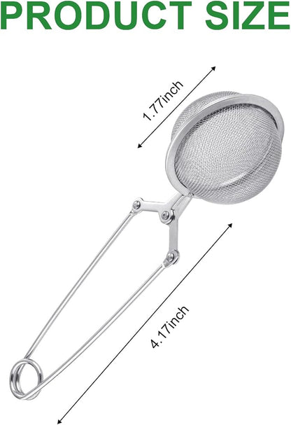 Snap Ball Tea Strainer, Voittozege 20 Pcs Premium Stainless Steel Tea Infuser with Handle Tea Infuser Filter with Tong Pincer Steeper Reusable for Loose Leaf Tea, Spices, Seasonings