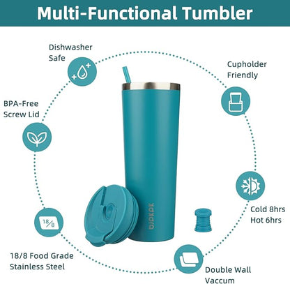 BJPKPK 30oz Tumbler With lid And Straw Stainless Steel Travel Coffee Mug Insulated Tumblers Cups,Laguna