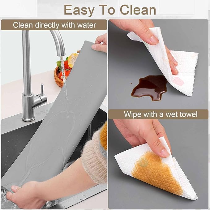 35.4"x23.6"(90cmx60cm) Large Silicone Mat for Kitchen Counter, Non-Slip Heat Resistant Countertop Protector, Waterproof Multipurpose Mat for Kitchen Island, Semitransparent
