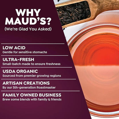 Maud's Organic English Breakfast Black Tea Pods, 48 ct, Recyclable Single Serve Pods – 100% Gourmet Blended Tea Leaves, Compatible with Keurig K Cups Maker