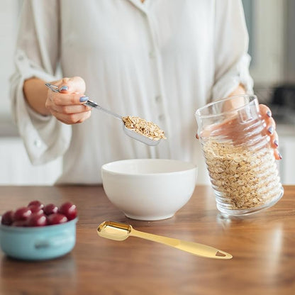 2 Pcs 1/2 Teaspoon(2.5 mL | 1/2 Tsp | 1/6 Tbsp | 2.5 cc | 1/16 oz) Stainless Steel Single Measuring Spoon, Long Handle Metal Measuring Spoon, Kitchen Gadgets for Cooking & Baking(Gold)