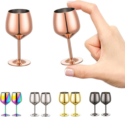 Shot Glasses, 2 oz Shot Glass Set, Stainless Steel Shot Glasses, Mini Wine Glass Perfect for Tasting Brandy,Suitable for family dinner party, party supplies, bar tools, gifts(set of 2)