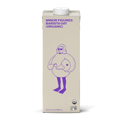 Minor Figures - Oat Milk - Organic - Barista Standard - 32 Oz - 6 Pack - Non Gmo - Plant Based - Vegan - Dairy Free - Shelf Stable - Unsweetened