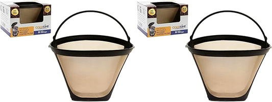 GoldTone Brand (Made in the USA) Reusable No.4 Cone Style Replacement Coffee Filter replaces your Cuisinart Permanent Coffee Filter for Machines and Brewers (2 Pack)