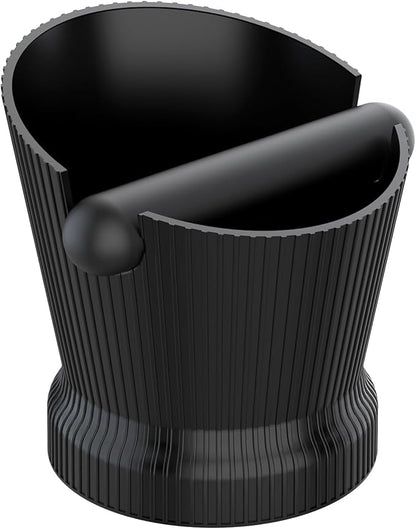 Espresso Knock Box, Coffee Knock Box with Durable Knock Bar and Non-Slip Base, Knock Box for Machine Accessories (Black Stripe)