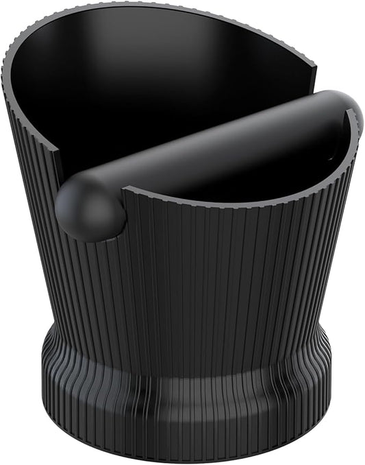 Espresso Knock Box, Coffee Knock Box with Durable Knock Bar and Non-Slip Base, Knock Box for Machine Accessories (Black Stripe)