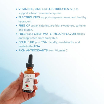Pure Inventions - Watermelon Water Infusion Drops - Antioxidants, Vitamin C & Electrolytes - Health & Wellness Drink - Immunity Support -Sugar Free, Zero Calorie, No Artificial Sweeteners -30 Servings