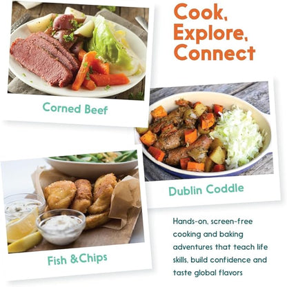 eat2explore Cooking Kits for Kids – Interactive & Educational Kids Cooking Sets Real for Ages 5 and Up,3 Recipe Cards & Global Ingredients – Fun Gift for Young Chefs (Ireland Edition)