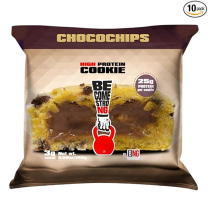 Become Strong High Protein Cookies, 25g Protein, 3g Sugar, BNG Cookies (10 ct.) (Chocolate Chips)