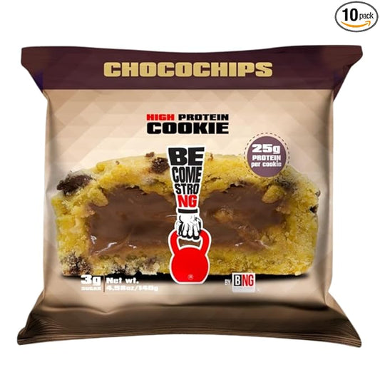 Become Strong High Protein Cookies, 25g Protein, 3g Sugar, BNG Cookies (10 ct.) (Chocolate Chips)