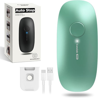 Ultrablade PRO Auto Stop Can Opener - Rechargeable Electric Can Opener for Kitchen for Seniors with Arthritis - One Touch Side Cut Opener, Smooth Edge, Handfree, Wall Mounted Small Size, Green