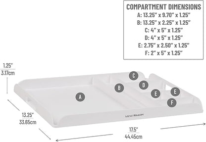 Mind Reader Coffee Station Serving Tray, 7 Pod Capacity Countertop Organizer, Storage, 17.5" L x 13.25" W x 1.25" H, Single, White