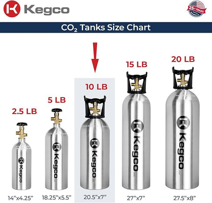 Kegco 10 lb. Aluminum Tank Co2 Cylinder