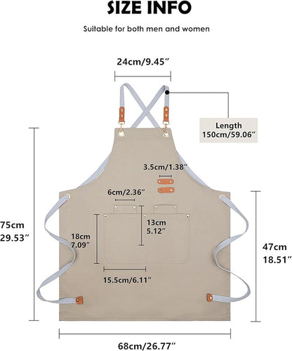 Lisianthus 2 Pack Adjustable Bib Aprons for Women with Pockets, Men's Kitchen Cooking Apron