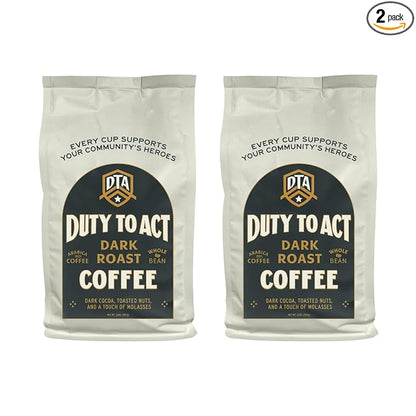Duty to Act Dark Roast Whole Coffee Beans, 2 lbs (Pack of 2)