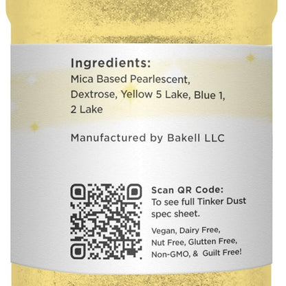 BAKELL Neon Yellow Edible Glitter, 45 Grams | TINKER DUST Edible Glitter | KOSHER Certified | 100% Edible Glitter | Cakes, Cupcakes, Cake Pops, Drinks, Dessert Vegan Glitter & Dusts (45g Shaker, Neon Yellow)