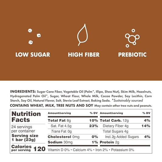 Rip Van Crispy Choco - Milk Chocolate Coated Hazelnut Wafer Bars - Low Sugar Fudge and Hazelnut Cream Filled Snack - 12 Pack
