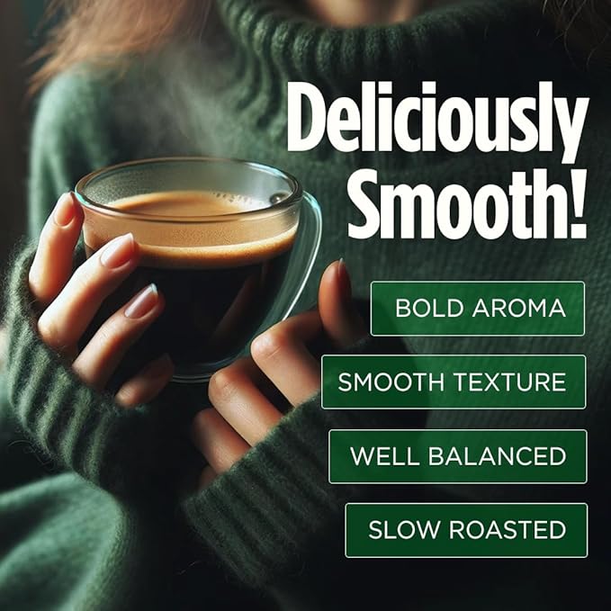 VitaCup Perfect Low Acid Coffee Ground, USDA Organic & Fair Trade, Mycotoxin Free, Dark Roast Guatemala Single Origin, Clean & Pure for Drip Coffee Brewers and French Press, 3 bags, 11oz each