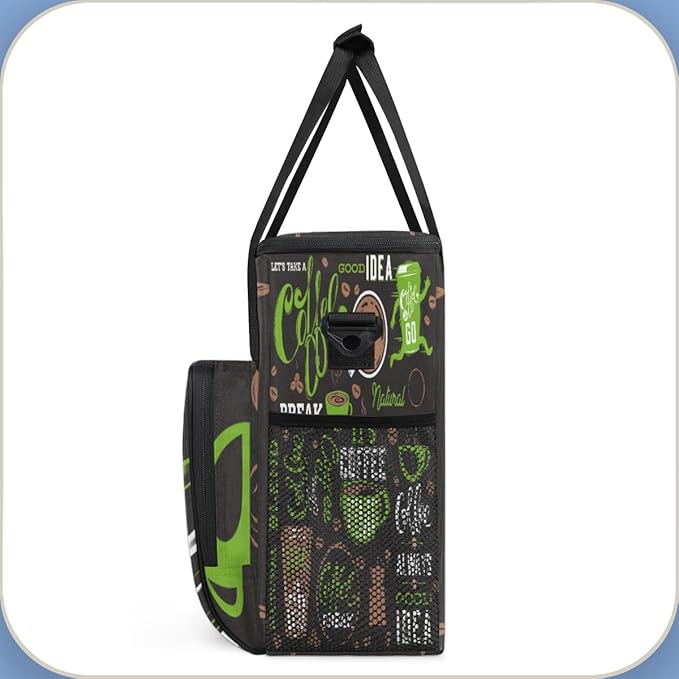 Green Coffee Cafe Maker Carrying Bag Travel Case Compatible with Keurig K-Mini or K-Mini Plus Portable Single Serve Coffee Brewer Case with Pockets for K-cup Pods
