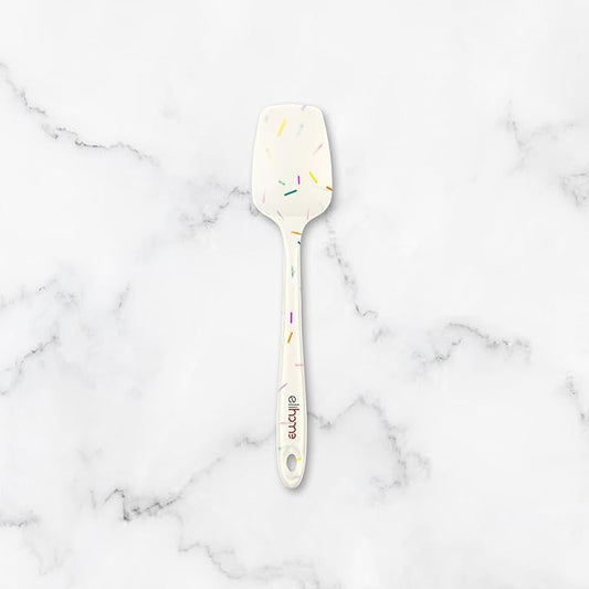 Elihome Mini Silicone Spoonula - Non-Stick Heat Resistant Silicone Scraper Spatula for Mixing, Serving, Scraping, Stirring, and More, 8.75 Inch, Sprinkles