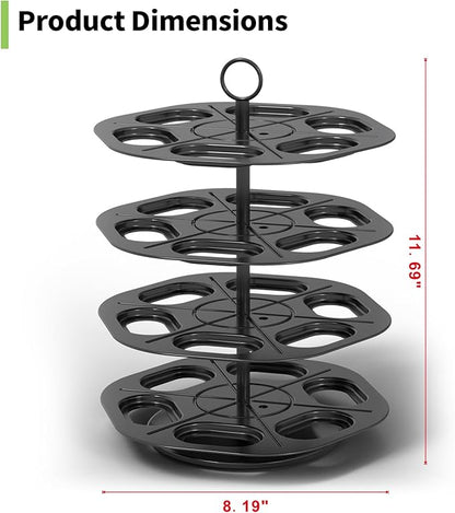 Flavor Pods Storage Holder, Turntable 360° 4-tier Flavored Water Drops Organiser, Compatible with Ninja Thirsti Drink System, Space-Saving Design, Easy to Access,Holds 24 Flavor Pods