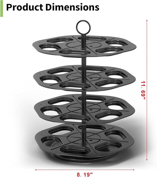 Flavor Pods Storage Holder, Turntable 360° 4-tier Flavored Water Drops Organiser, Compatible with Ninja Thirsti Drink System, Space-Saving Design, Easy to Access,Holds 24 Flavor Pods