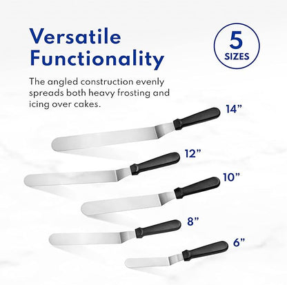 New Star Foodservice 38118 Angled Icing Spatula, 12-Inch Blade, 17-Inch Overall, Silver